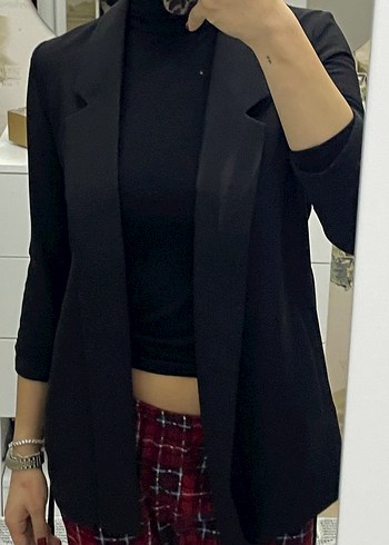 Kemerli Siyah Kadın Blazer - Görsel 2