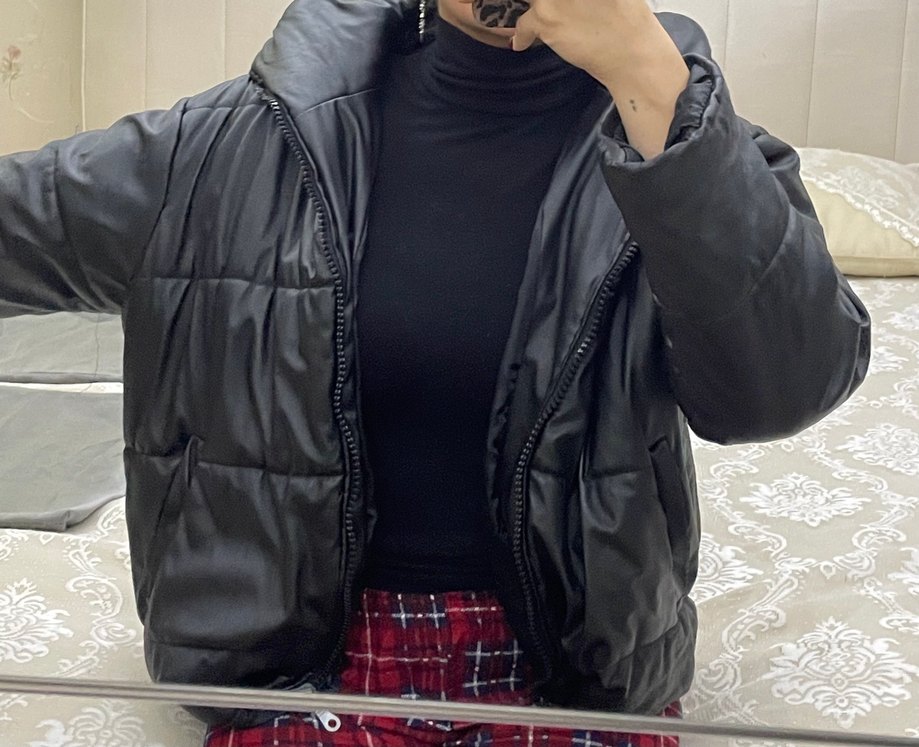 Siyah Kadın Kışlık Mont - Görsel 2