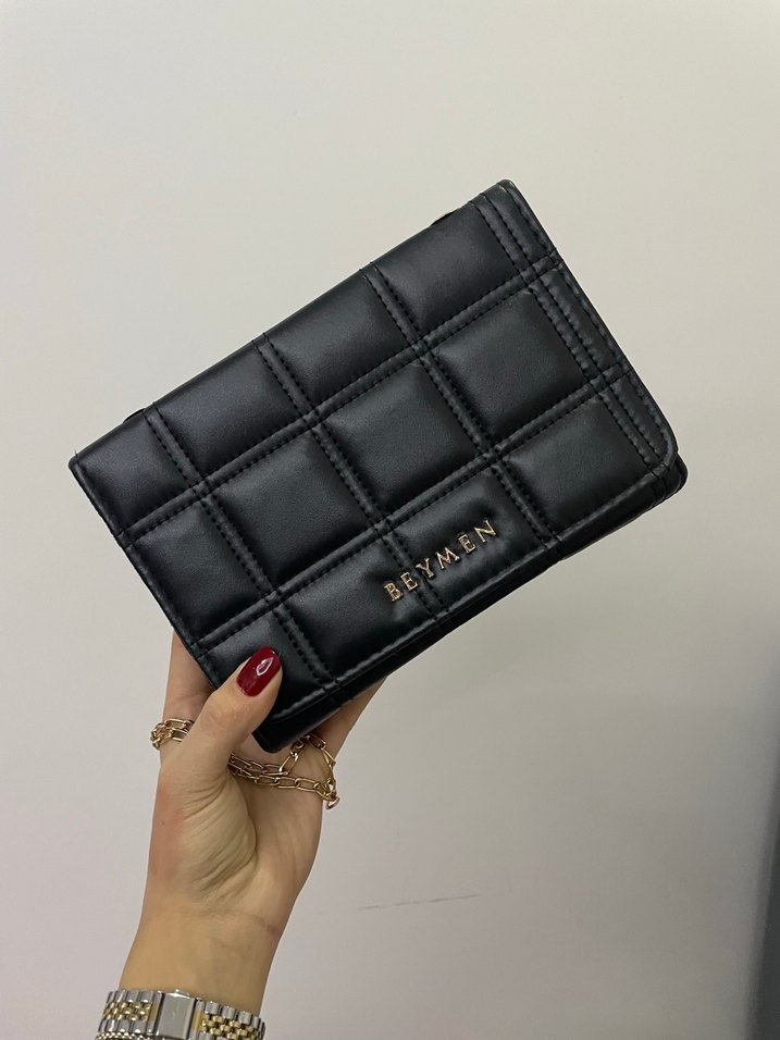 Beymen muadil Siyah Kare Desenli Deri Kadın Çanta - Görsel 3