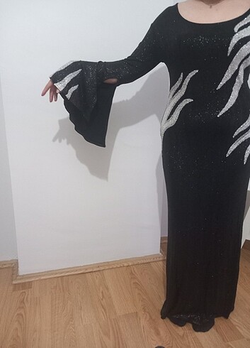 AKICI SİMLİ İSPANYOL KOLLU ABİYE - Görsel 2