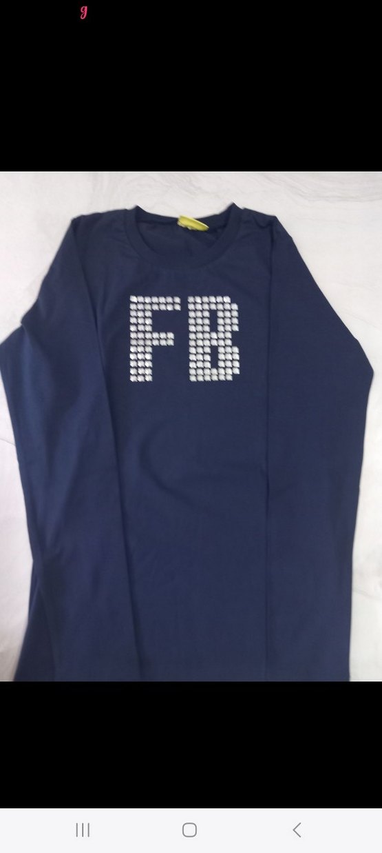 Payet Detaylı Uzun Kollu Mavi Tişörtü - Görsel 3