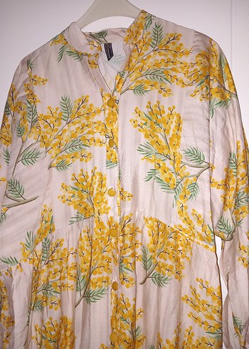 Bohem Uzun Sarı Keten Elbise - Görsel 2