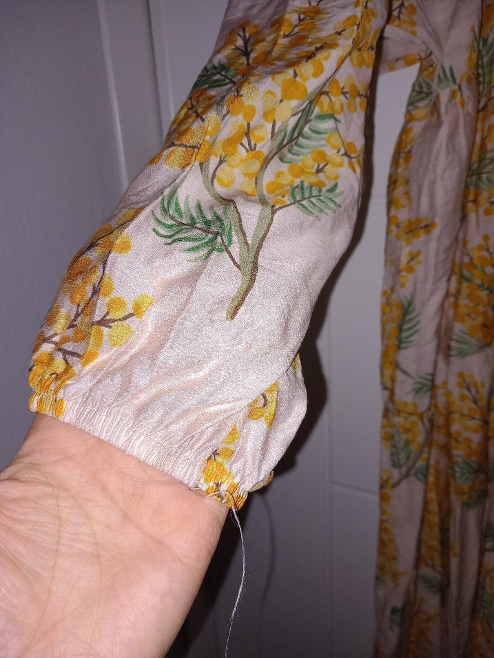 Bohem Uzun Sarı Keten Elbise - Görsel 3