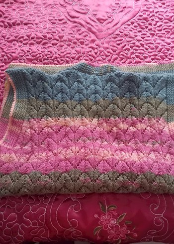 Bohem Çok Renkli Örgü Kadın Yelek - Görsel 2