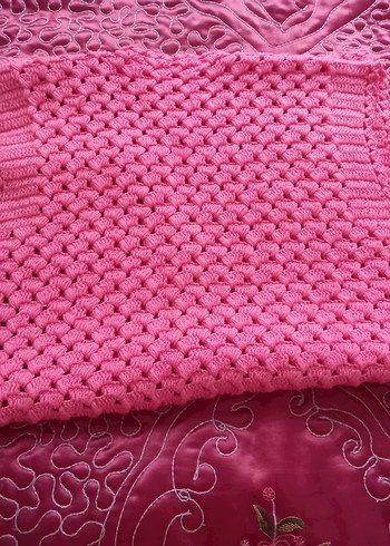 Pembe Örgü Düğmeli Uzun Süveter - Görsel 2