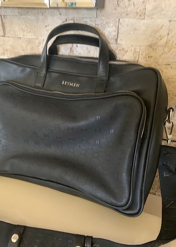 Beymen Siyah Deri Fermuarli Beymen Laptop İs Cantasi