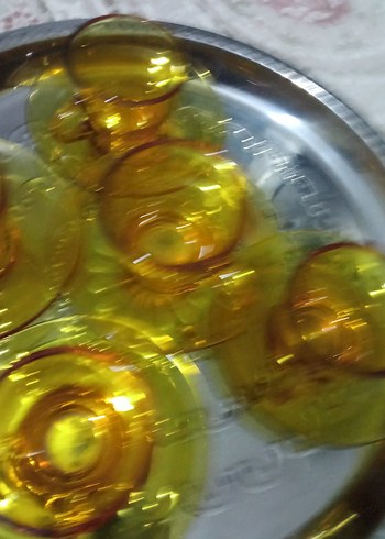 Sarı Cam Fincan ve Tabak Seti - Görsel 3