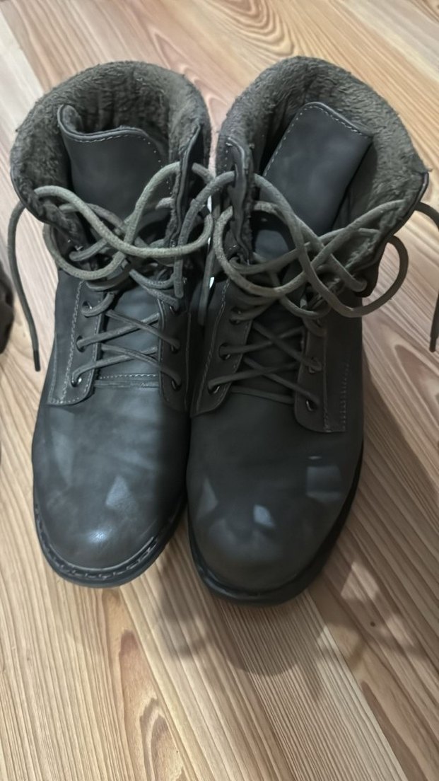 Gri Kürklü Kadın Dolgu Topuk Bot - Görsel 2