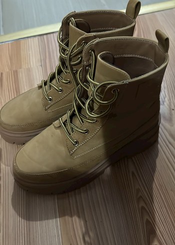 Bej Kadın Dolgu Topuklu Sokak Tarzı Bot - Görsel 2