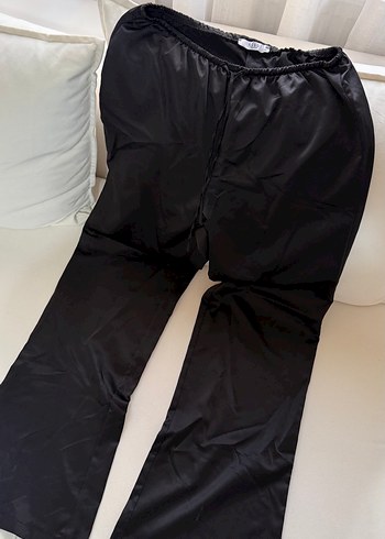 Suud Collection Siyah Saten Rahat Pantolon Suud Collection
