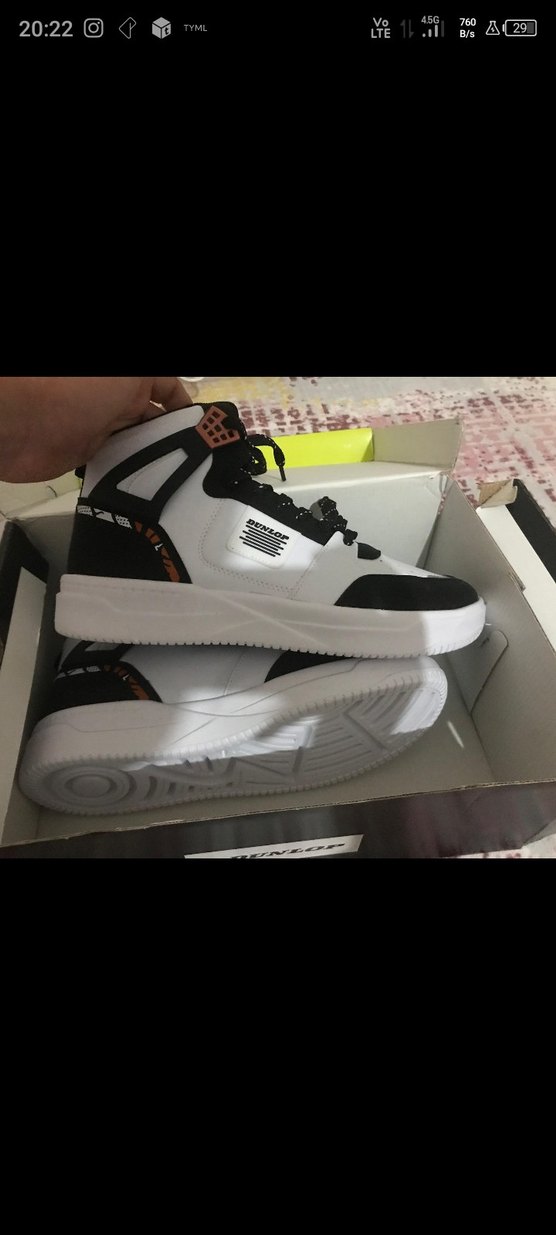 Beyaz Siyah Baskılı  Ayakkabı - Görsel 4