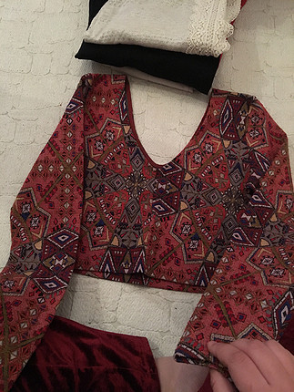Kilim desen kumaşlı croptop 