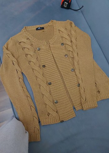 Bej Örgü Kadın Hırka - Görsel 4