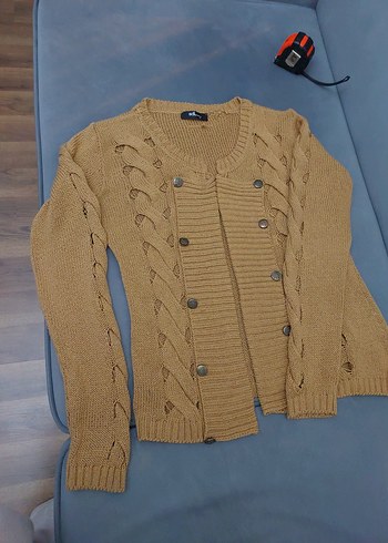 Bej Örgü Kadın Hırka - Görsel 6