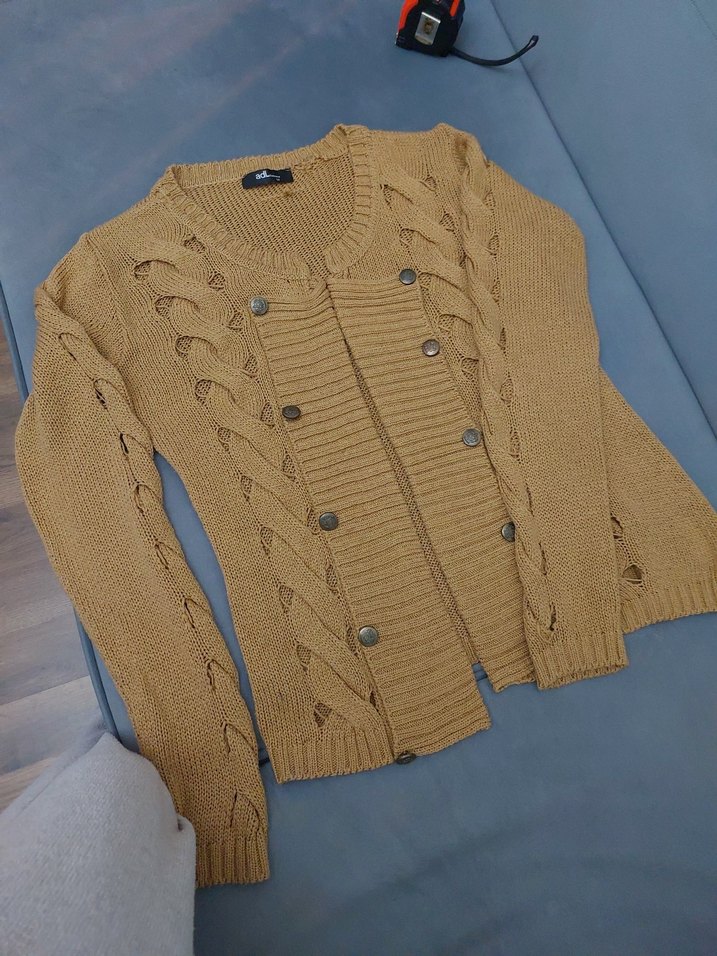 Bej Örgü Kadın Hırka - Görsel 4