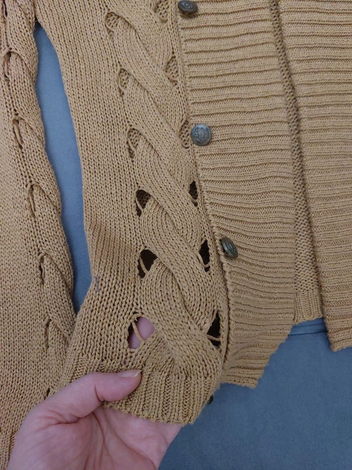 Bej Örgü Kadın Hırka - Görsel 2