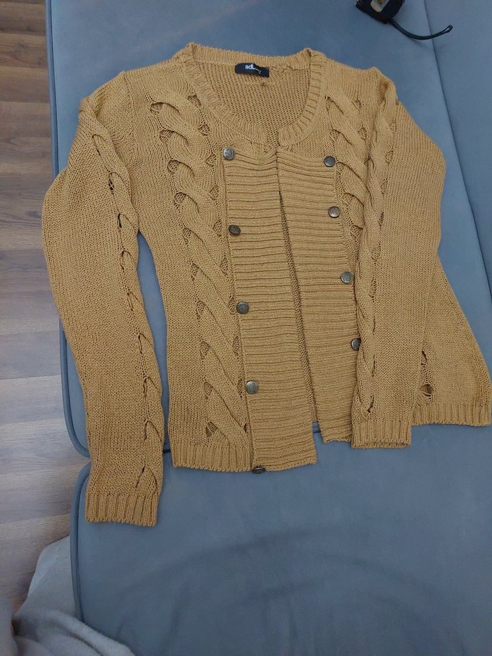 Bej Örgü Kadın Hırka - Görsel 5