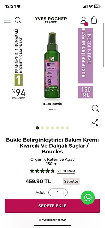 Bukle Belirginleştirici Bakım Kremi - Kıvırcık Ve Dalgalı Saçlar