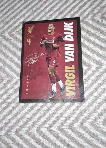 Virgil Van Dıjk imzalı kart.