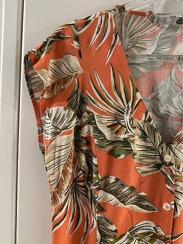 Mango  önden düğmeli ,desenli rlbise - Görsel 4