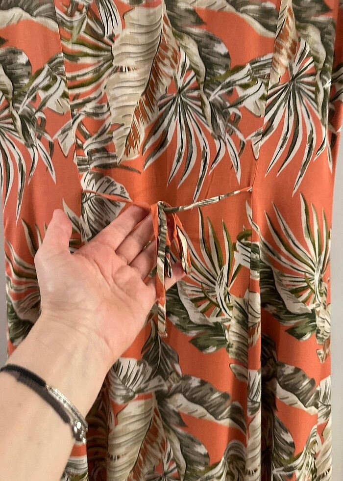 Mango  önden düğmeli ,desenli rlbise - Görsel 3