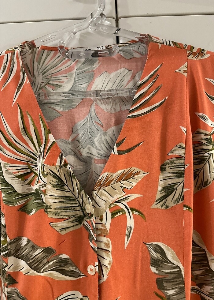 Mango  önden düğmeli ,desenli rlbise - Görsel 5