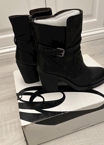 Kadın  koyu kahve Deri Goth Topuklu Bot - Görsel 2