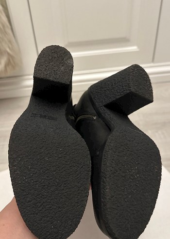 Kadın  koyu kahve Deri Goth Topuklu Bot - Görsel 6