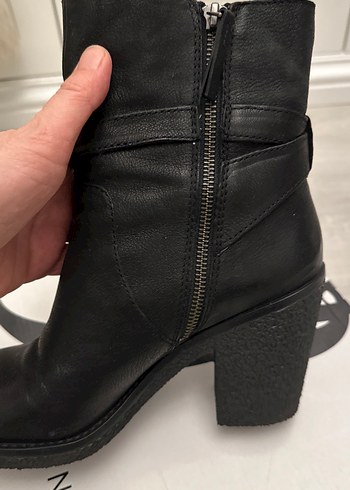 Kadın  koyu kahve Deri Goth Topuklu Bot - Görsel 5