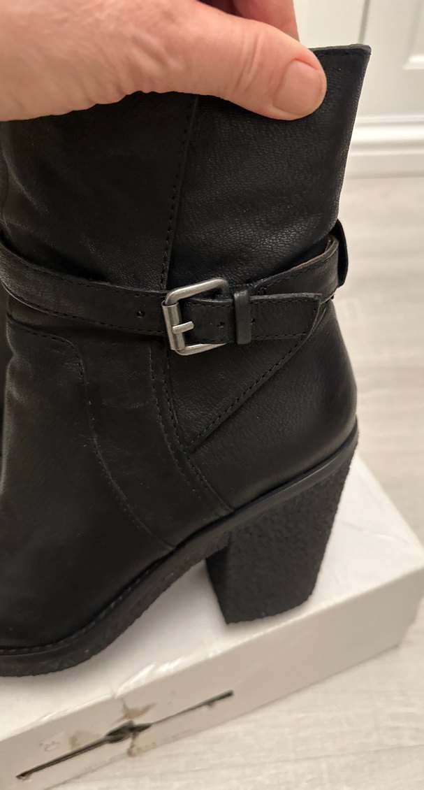 Kadın  koyu kahve Deri Goth Topuklu Bot - Görsel 4