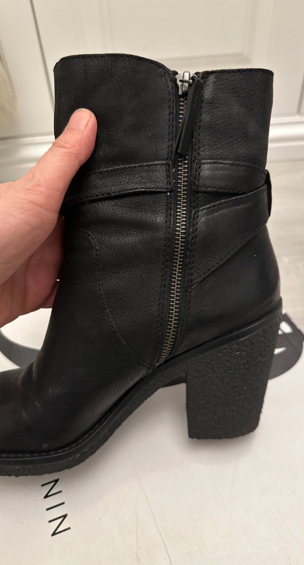 Kadın  koyu kahve Deri Goth Topuklu Bot - Görsel 5