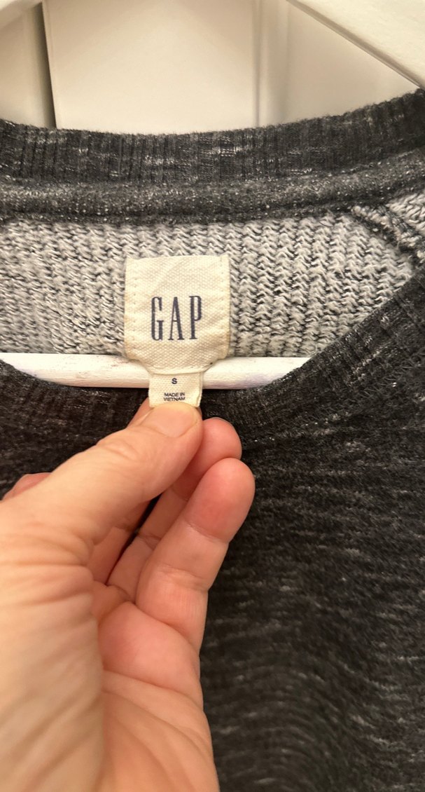 GAP Marka Orijinal GriMavi Kadın Uzun Kollu Basic Sweatshirt - Görsel 4