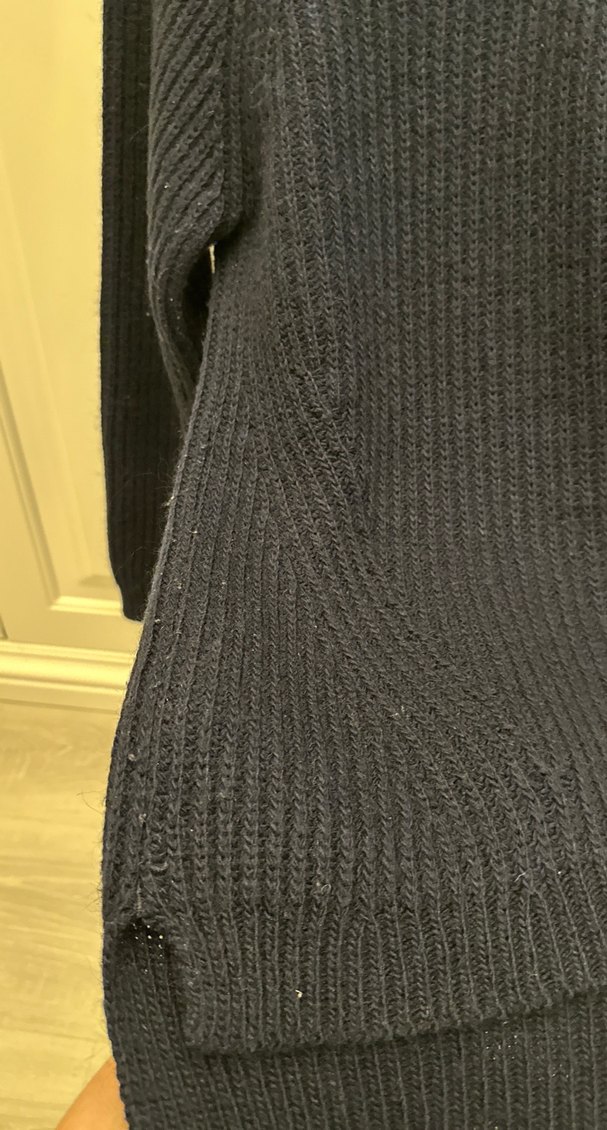 Yargıcı Laciverti Boğazlı Örgü Kadın Kazak - Görsel 5