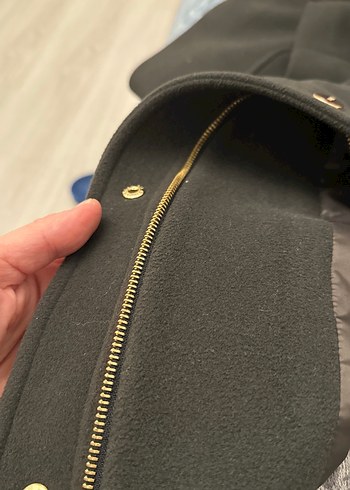 Kürk Detaylı Haki Yeşil Kadın Kaban - Görsel 10