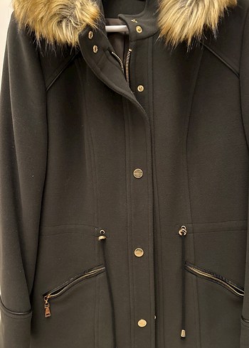 Kürk Detaylı Haki Yeşil Kadın Kaban - Görsel 2
