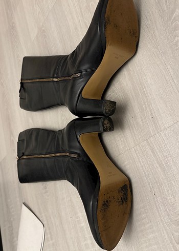 Siyah Deri Dizüstü Stiletto Çizme - Görsel 3