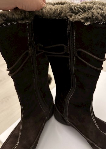 Kahverengi Kürklü Süet Kadın Dizüstü Bot - Görsel 4