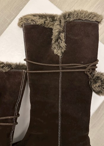 Kahverengi Kürklü Süet Kadın Dizüstü Bot - Görsel 6