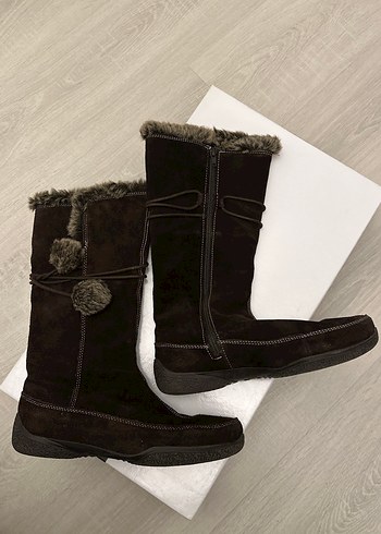 Kahverengi Kürklü Süet Kadın Dizüstü Bot - Görsel 5