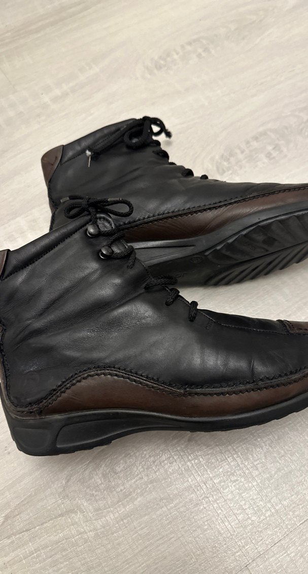 Gabor Kahverengi Siyah Bağcıklı Gotik Kadın Botu - Görsel 2