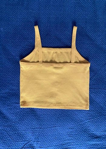 Düğmeli Sarı İnce Askılı Kadın Atlet - Görsel 3