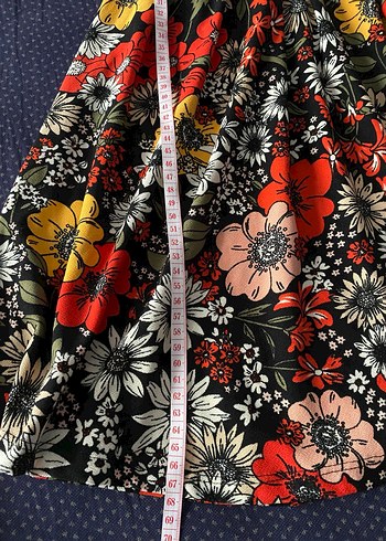 Çiçek Desenli, Askılı, Midi Elbise - Görsel 3