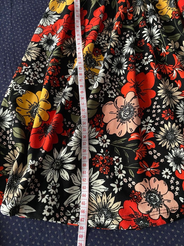 Çiçek Desenli, Askılı, Midi Elbise - Görsel 3