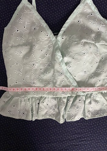 Mavi Nakışlı Mini Dantel Detaylı Büstiyer - Görsel 2