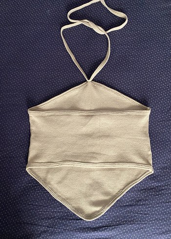 Bej Bağlamalı Crop Top - Görsel 3