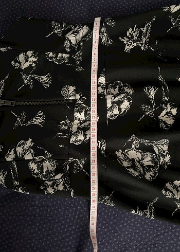 Siyah Desenli Uzun Gotik Elbise - Görsel 3