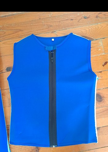 Koyu Mavi Fermuarlı termal sauna takım - Görsel 2