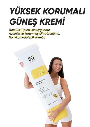 WIWIFY Yüksek Koruma Güneş Kremi SPF 50 50ml - Görsel 3