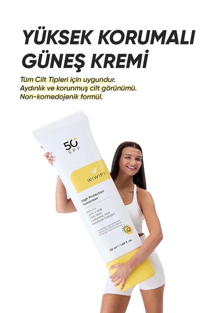 WIWIFY Yüksek Koruma Güneş Kremi SPF 50 50ml - Görsel 3