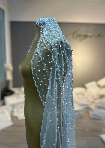 Uzun Kollu Beyaz Prenses Gelinlik - Görsel 8